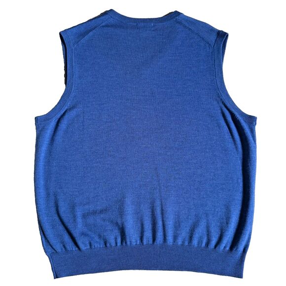 Brooks Brothers blue merino wool sweater vest men’s XL Heritage Old Money Preppy - Picture 2 of 7